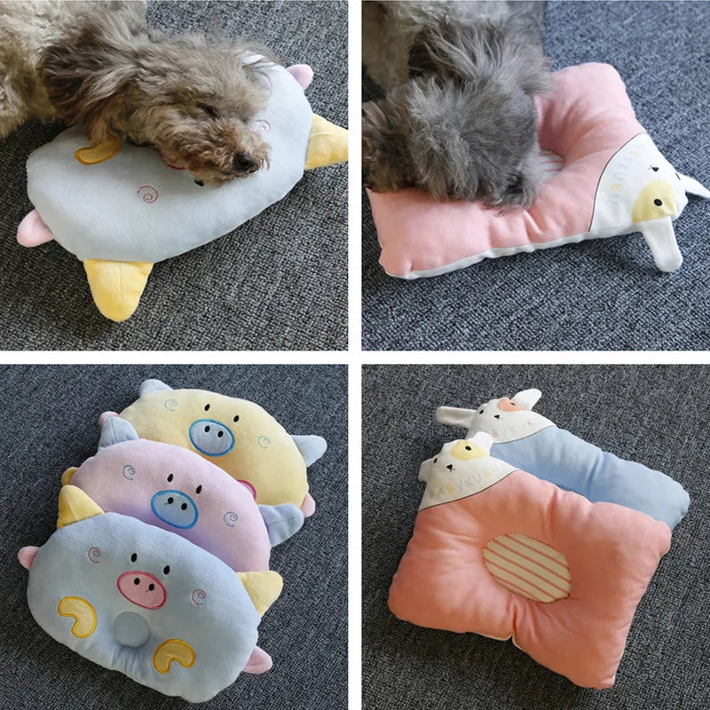 Cuscino da Sonno Carino a Forma di Animale Cartoon Cuscino in Peluche Morbido per Cane e Gatto