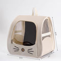 Mochila de Transporte para Gatos com Janela Transparente Respirável Leve e Portátil Saco de Viagem para Animais Branco Sujo Amarelo Azul Cinzento