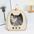 Transparent Window Cat Ear Backpack Carrier Breathable Lightweight Beige Khaki Pink