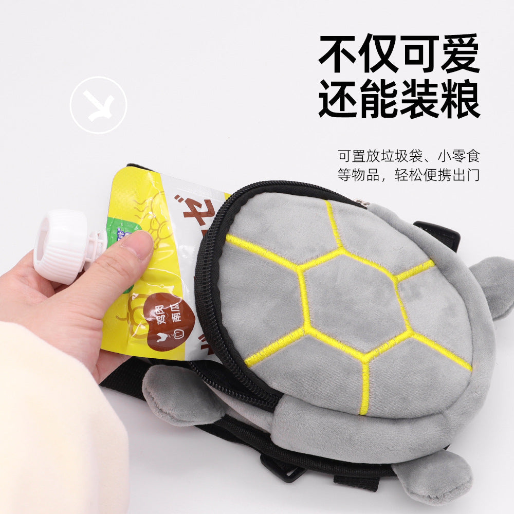 Zaino a forma di tartaruga di peluche per cani di piccola taglia con spallacci regolabili
