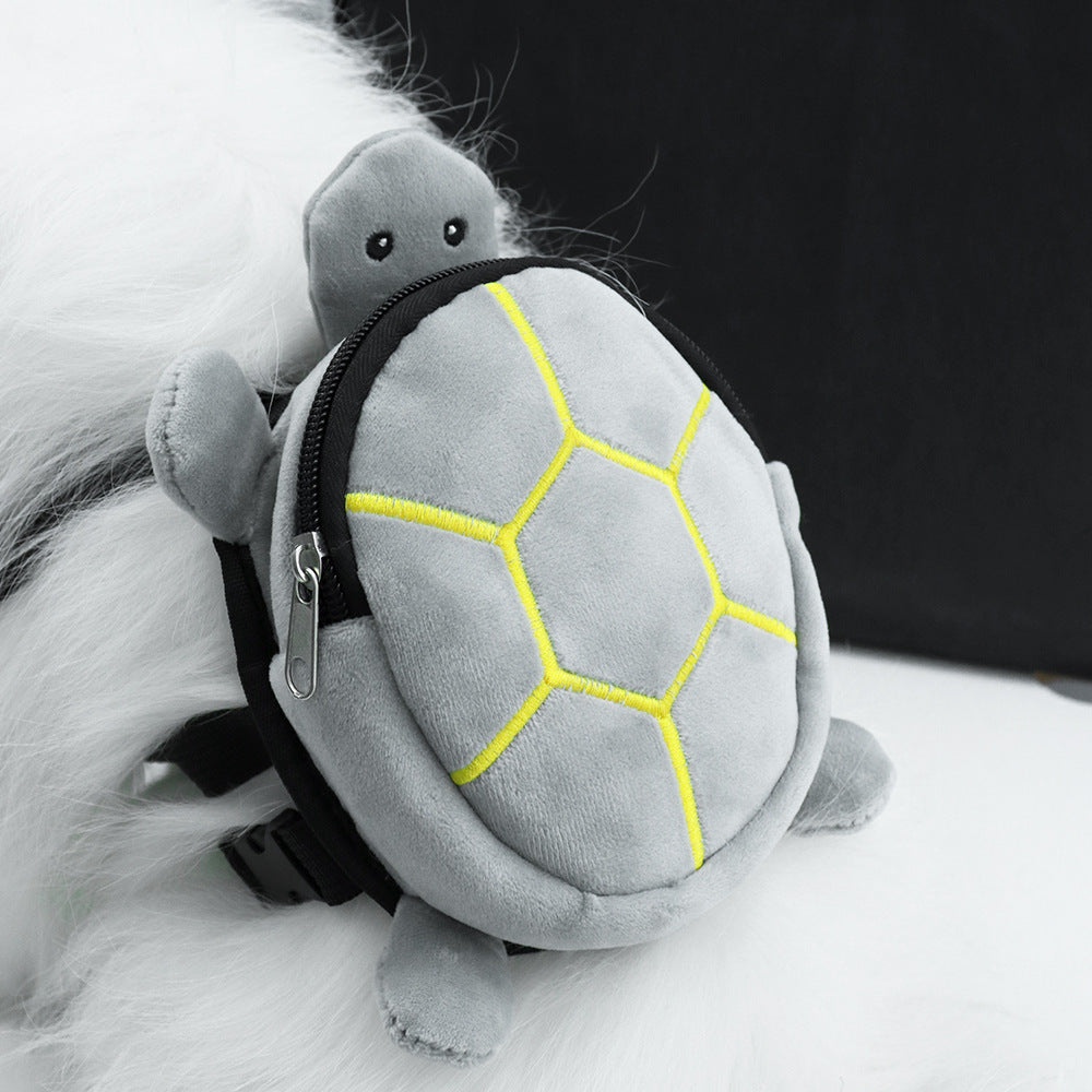Zaino a forma di tartaruga di peluche per cani di piccola taglia con spallacci regolabili