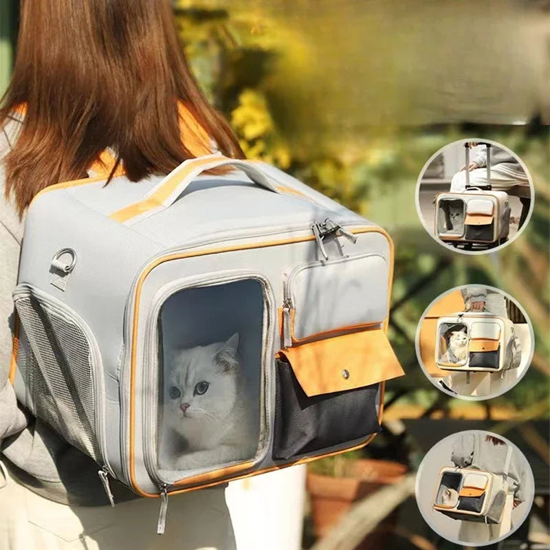 Borsa da Trasporto per Animali con Ruote e Finestra in Rete per Gatti e Cani