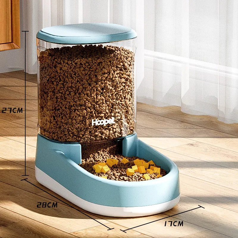 Ciotola con distributore automatico di cibo e acqua per animali domestici, colori rosa, blu, grigio, in plastica