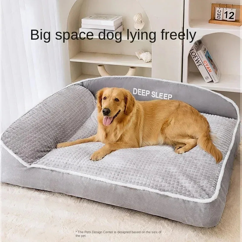 Ribfluwelen bankbed voor honden en katten kaki grijs ademend