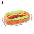 Cuccia per animali a forma di hot dog, morbido lettino in peluche per cani e gatti