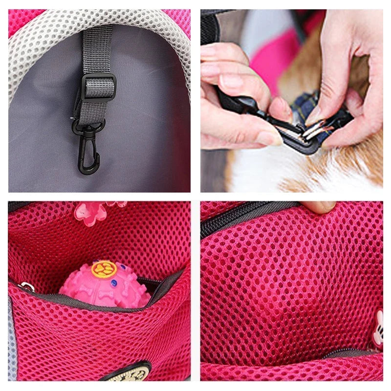 Zaino Trasportino Traspirante in Mesh per Cani Borsa da Viaggio all'Aperto a Mani Libere