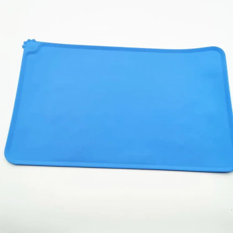 Tapete de Silicone para Comida e Água de Animais de Estimação com Borda Elevada