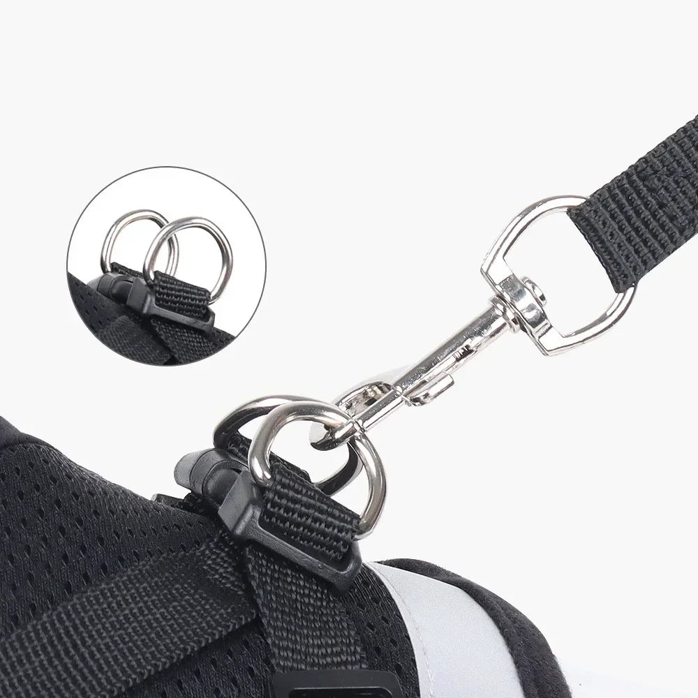 Verstellbares, reflektierendes Mesh-Geschirr mit Leine, atmungsaktive ausbruchsichere Weste