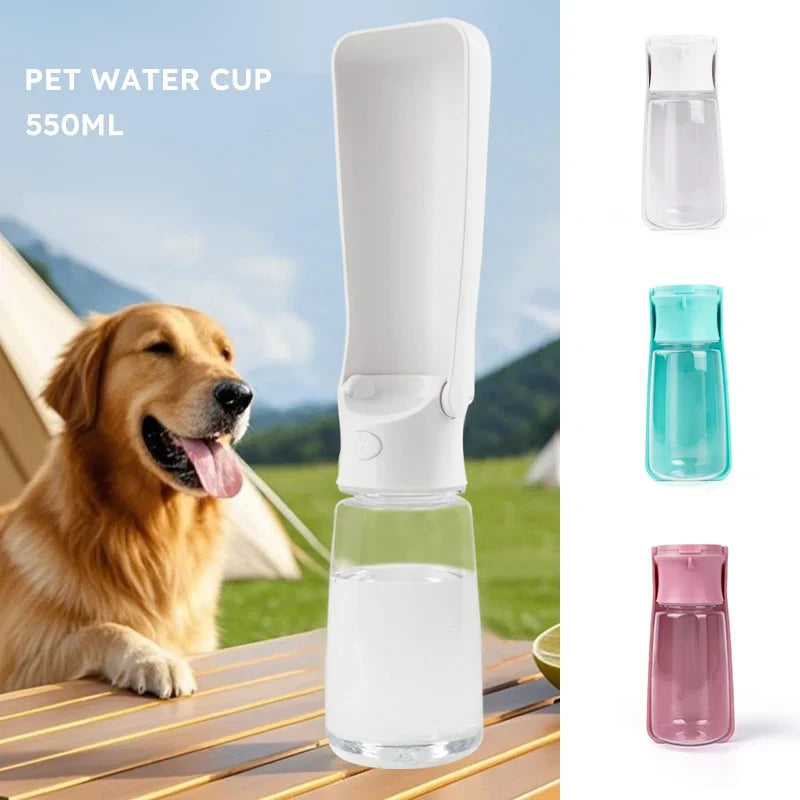 Tragbare, faltbare Wasserflasche mit Trinknapf für Hunde und Katzen