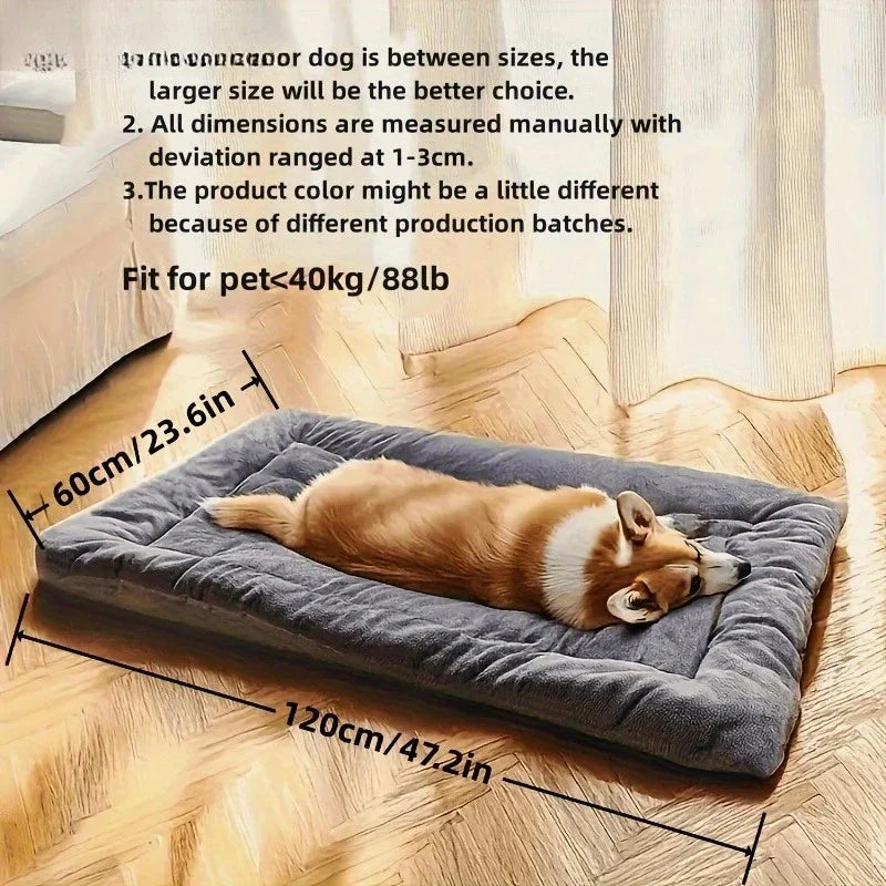 Plüschige graue Hundekissen-Einlage, superweich, atmungsaktive Faser, einfarbig