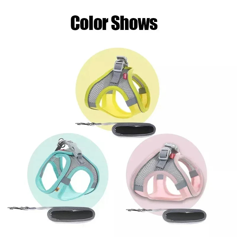 Breathable Reflective Mesh Vest Harness for Cats and Small Dogs