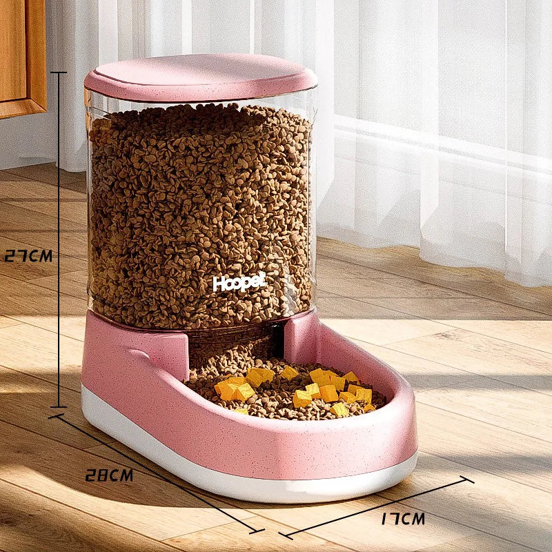 Ciotola con distributore automatico di cibo e acqua per animali domestici, colori rosa, blu, grigio, in plastica