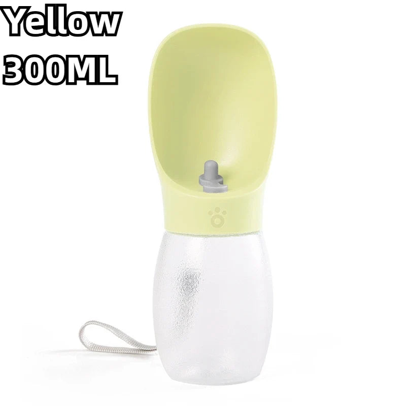 Garrafa de Água Portátil para Animais de Estimação com Tiga de Beber Azul Branco Amarelo Antivazamento Viagem ao Ar Livre
