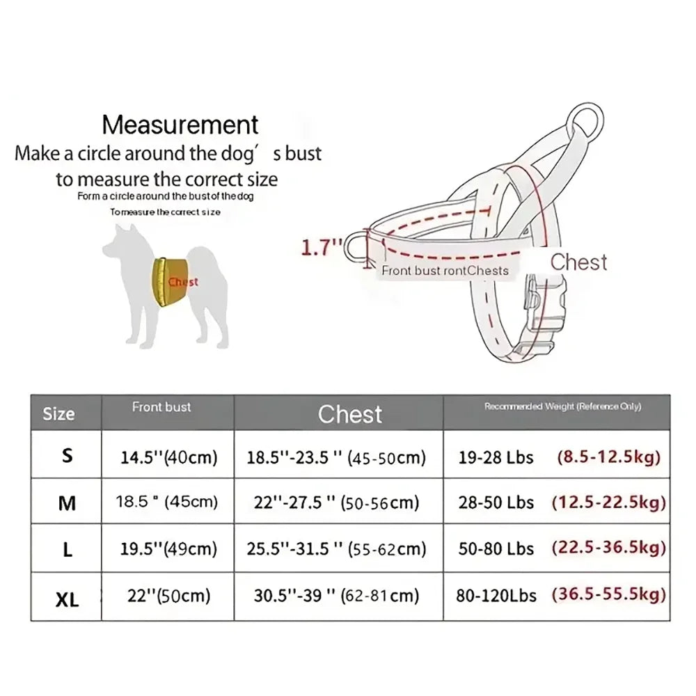 Imbracatura tattica robusta per cani con maniglia superiore, riflettente multicolore