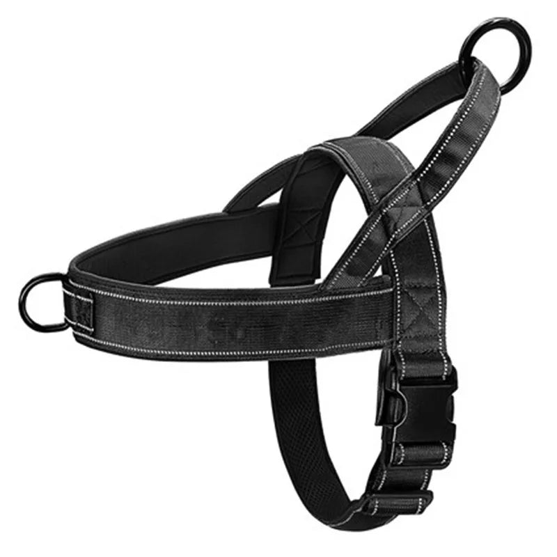 Imbracatura tattica robusta per cani con maniglia superiore, riflettente multicolore