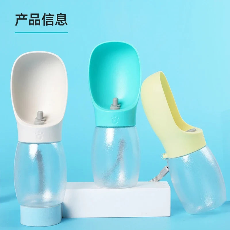 Garrafa de Água Portátil para Animais de Estimação com Tiga de Beber Azul Branco Amarelo Antivazamento Viagem ao Ar Livre