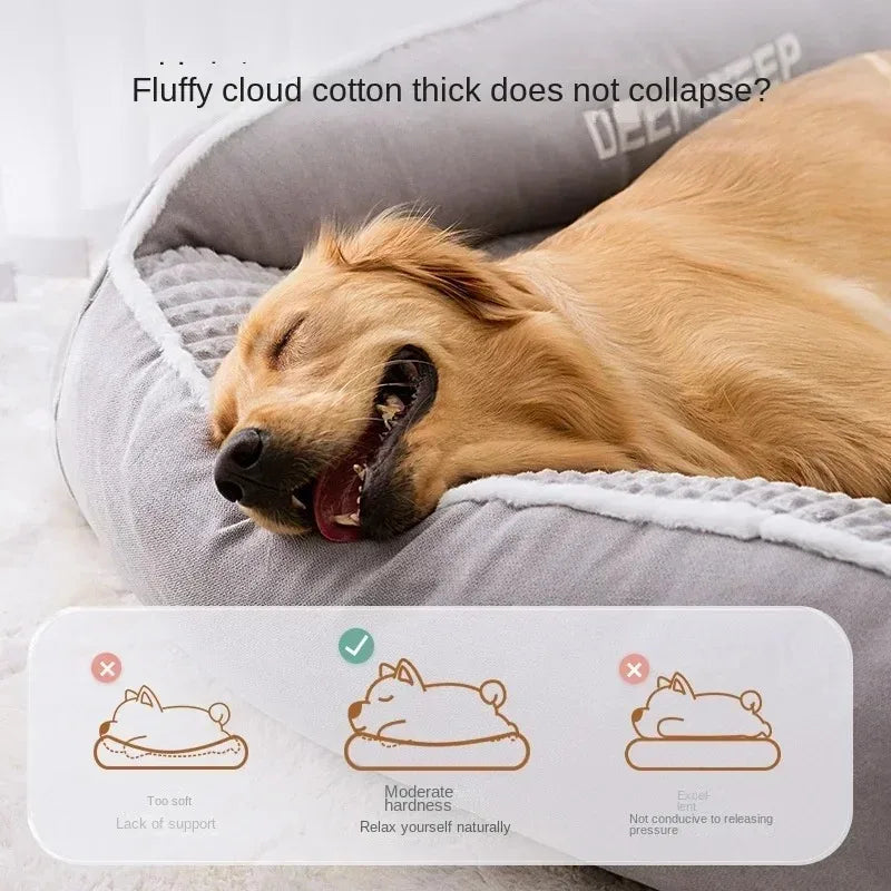 Ribfluwelen bankbed voor honden en katten kaki grijs ademend