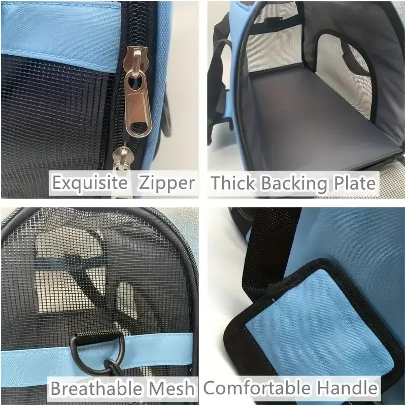 Borsa trasportino in rete traspirante per cani e gatti multicolore