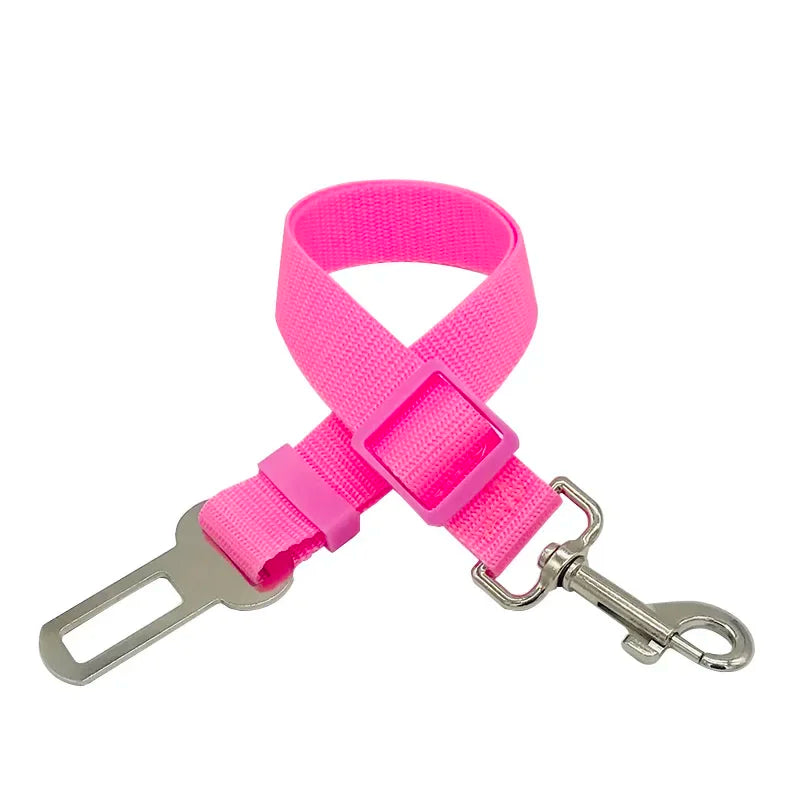 Sangle de sécurité réglable multicolore en nylon pour attacher un animal de compagnie en voiture