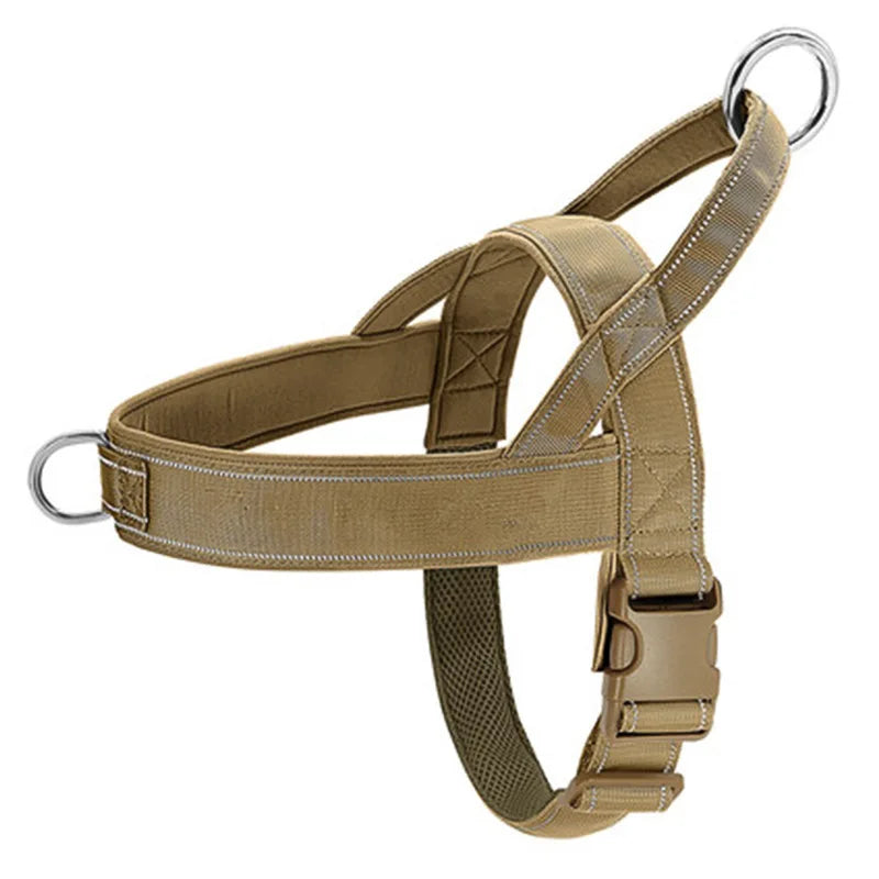 Imbracatura tattica robusta per cani con maniglia superiore, riflettente multicolore