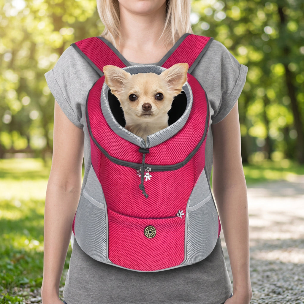 Zaino Trasportino Traspirante in Mesh per Cani Borsa da Viaggio all'Aperto a Mani Libere