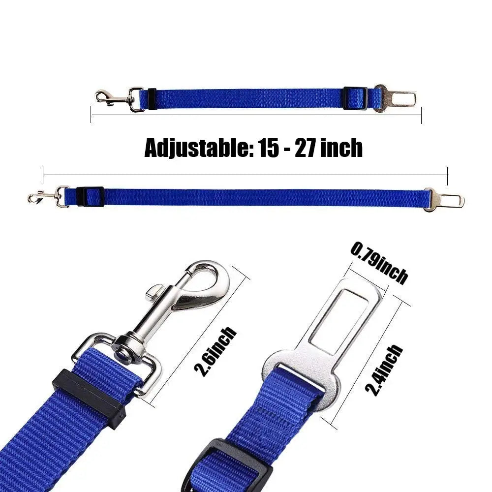 Sangle de sécurité réglable multicolore en nylon pour attacher un animal de compagnie en voiture